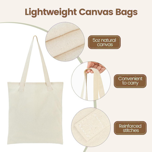 8pcs Tote Bag De Manta Cruda 40 X 35 Cm Algodón,paquetes De
