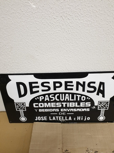 Cartel Enlozado Despensa Pascualito- Museo Del Juguete