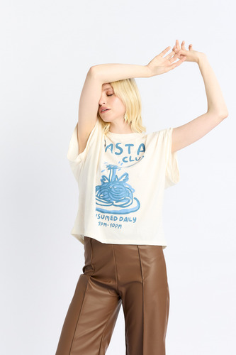 Remera Mujer Manga Corta Estampada Algodon Canchera Comoda