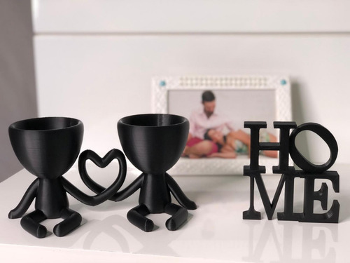 Imagem 1 de 1 de Kit Presente Dia Dos Namorados Vasinho Casal + Palavra Home