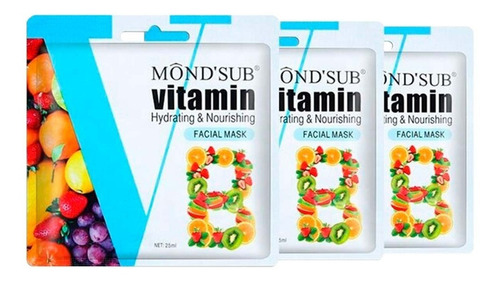 Mascarillas Faciales Vitamina B - C - E 25ml, Mond´sub Tipo de piel Todas