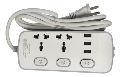 Multitoma Extensión Toma Corriente 3 Puertos Usb Adaptadores