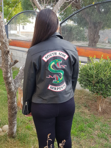 Campera Eco Cuero Mujer Riverdale Southside Serpents