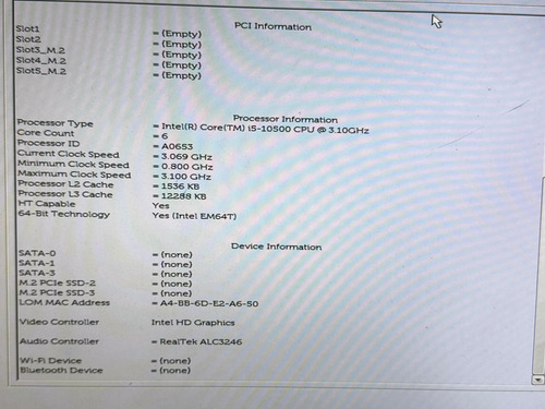 Cpu Dell Precision 3440 Core I5 10ma 16gb 128ssd Win11 10th (Reacondicionado)