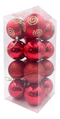 Juego de bolas navideñas doradas y plateadas, 44 unidades, decoración de estrellas, color rojo