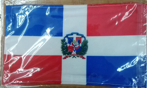 Bandera Republica Dominicana .90x1.58 Mts Poliester Satinado