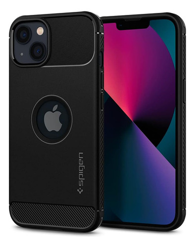 Funda Spigen Rugged Armor Para iPhone 13 Negro