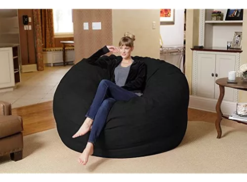 Sofa Sack - Puff gigante de 6 pies, Tela, Negro