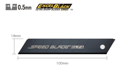 Imagem 2 de 5 de Lâmina 18mm Profissional Olfa Lfb-5b Ultra Afiada Speedblade