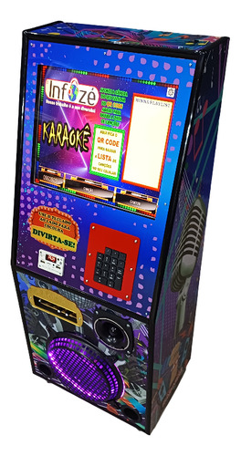Maquina Karaoke Caixinha 6 X 1 Com Tela 17 Polegadas Roxa