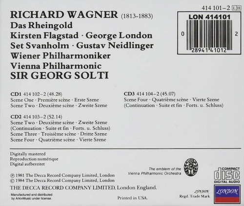 Wagner - El Oro Del Rin - London Flagstad Solti - 3 Cds.