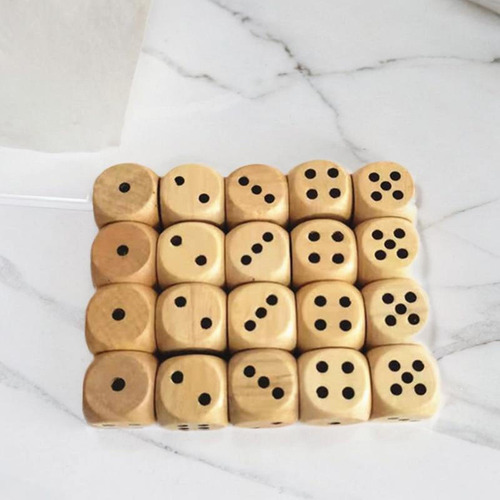4 Juego De Dados De Madera De 20x, Manualidades De 20mm,