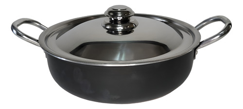 Paellera 26 Cms Antiadherente C/tapa Acero Y Asas Anabea