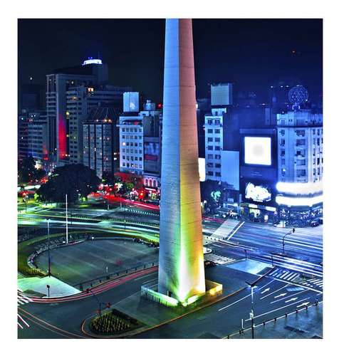 Vinilo 45x45cm Obelisco Noche Buenos Aires Monumento M2