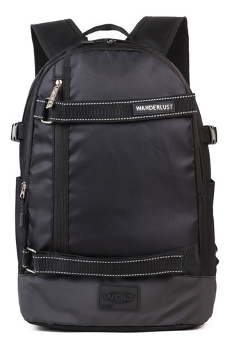 Mochila Porta Notebook Wanderlust Urbana Diseño Lisa 26l Color Negro