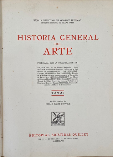 Historia General Del Arte / Aristide Quillet 4 Tomos H3