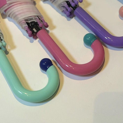 4 Pcs De Paraguas Infantiles Con Patrones De Animales Kawaii Color Azul Claro