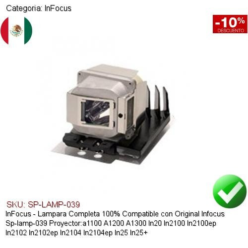 Lampara Compatible Infocus Sp-lamp-039 A1100 In20/25 In2100