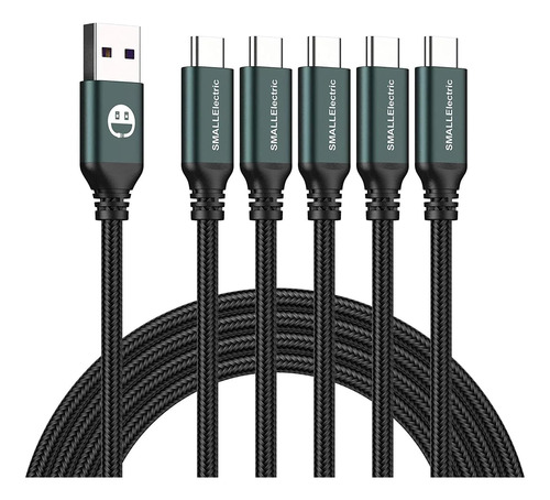 Cable Usb Tipo C, Paquete De 5, Carga Rápida De 6 Pies, Carg