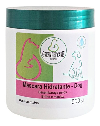 Máscara Hidratante Cachorro Hidratação Pelos 500g Green Pet Fragrância Suave Tom De Pelagem Recomendado Todos