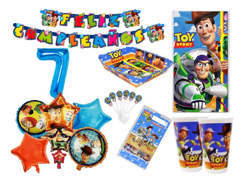 Kit Decoración Toy Story X12 Niños + Bouquet + Numero