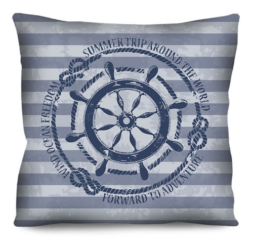 Imagem 6 de 8 de Kit 6 Capas De Almofada Náutica Marinheiro Azul 42cm