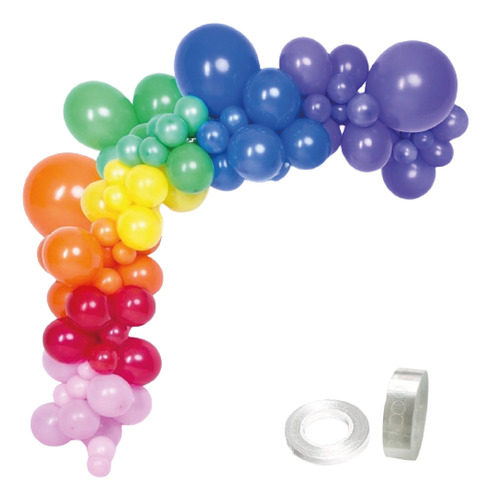 Balões Arco Desconstruido Organico Color + Fita