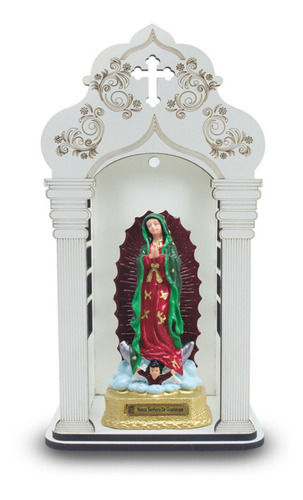 Capela 34 Cm Com Imagem De Nossa Senhora De Guadalupe