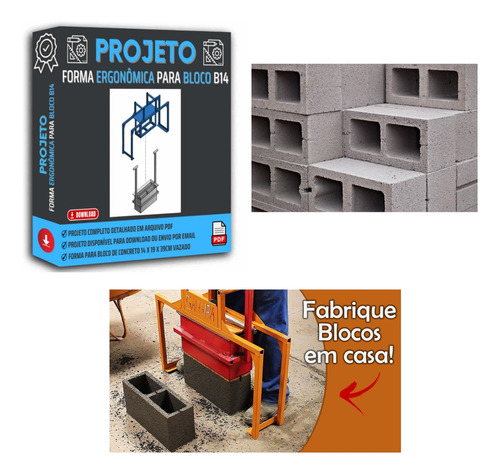 Modelo Forma Ergonômica Bloco De Concreto B14 Projeto