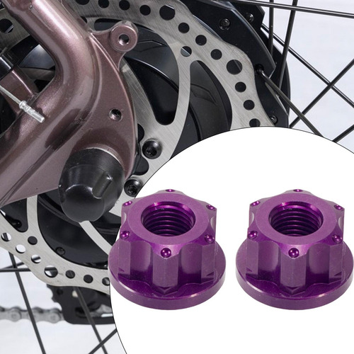 2 X M9 Tuercas De Eje De Cubo De Rueda De Bicicleta Violeta