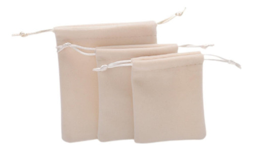 Hh 3pcs Joyas De Joyas Bolsas Mini Bolsas De Dibujo Beige