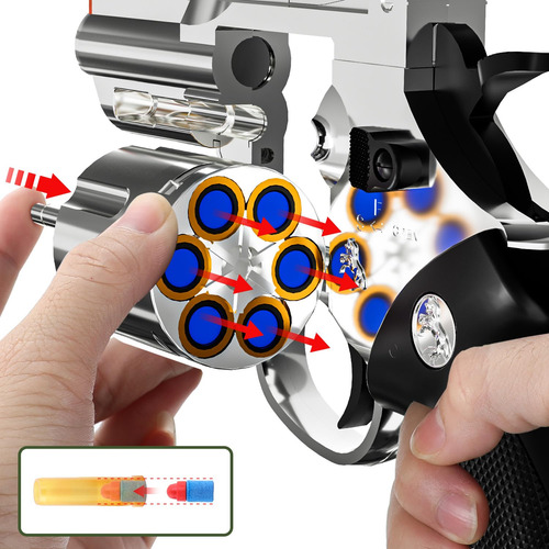 Toy Gun Foam Blaster Soft Bullet Revolver Xuyongjun Silver