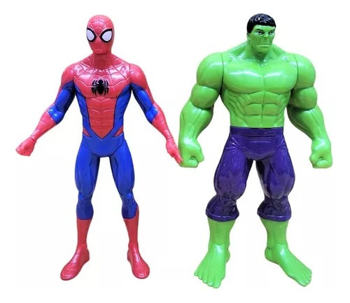 Figura Spiderman Y Hulk 23 Cm En Caja Sebigus Playking