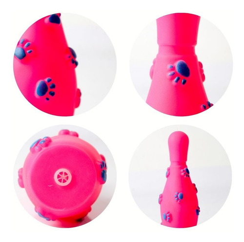 Brinquedo Pet - Pino De Boliche De Borracha Cor:rosa