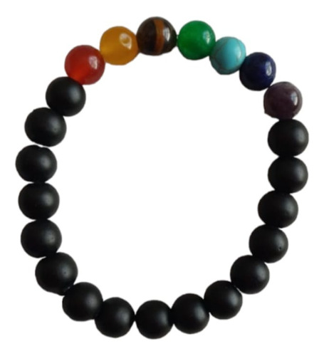 Pulsera 7 Chakras  Piedras De Colores Y Piedras Volcánicas