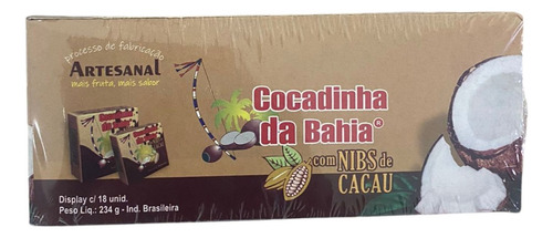Cocadinha Da Bahia Cocada com nibs de cacau com nibs de cacau sem glúten 13 g 18 u