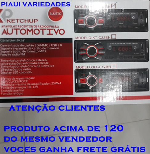 Rádio Automotiv Pen Drive Cartão De Memória E Recebe Chamada