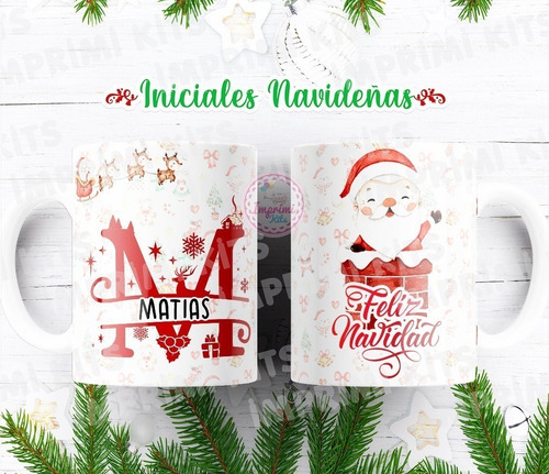 Diseños Navidad Tazas Alfabeto Diseño Sublimar Rojo #tn07 (Usado)