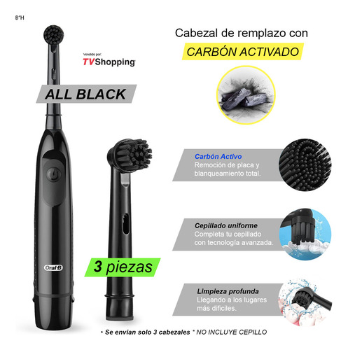 3pcs Compatible Con Cabezales Cepillo Dientes Oral-b Braun