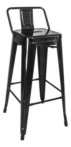 Set De Bancos Tipo Tolix Juego De 4 De Piezas Barra Cocina Laqueado Negro