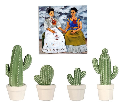 Cuadro 45x45cm Frida Kahlo Las Dos Fridas Pintora Mexicana