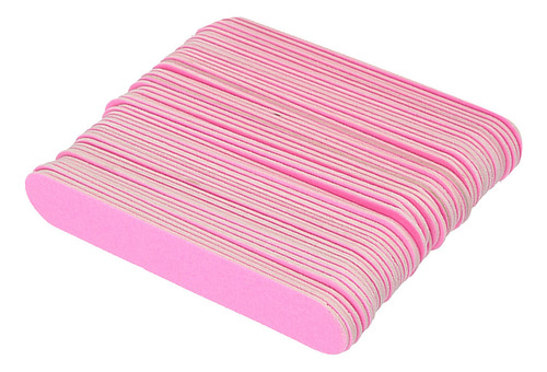 Lima De Uñas Rosa De Doble Cara, 100 Unidades, Pulidora Y Pu