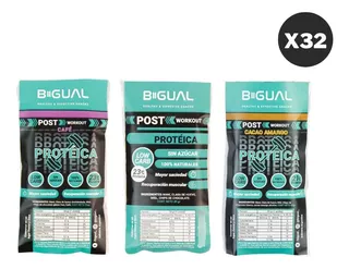 Pack X 32 Barras Proteicas Post Workout Bigual - A Elección
