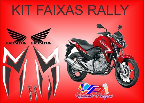 Kit Faixas Adesivo Emblema Cb 300r Rally Esportiva