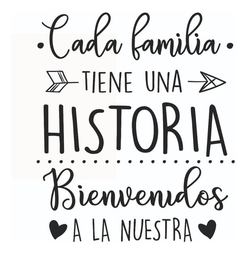 Vinilo Decorativo Para Pared. Frase Familia. 