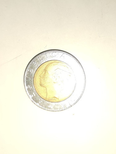 Moneda Antigua Italiana Bimetálica 500 Liras Año 1986