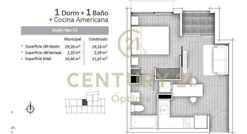 Imagen 9 de 12 de Venta Departamento Nuevo 2 Dormitoris 2 Baños Irarrazaval...