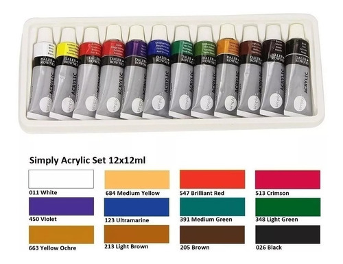 Set De Acrilicos Daler Rowney 12c.x12