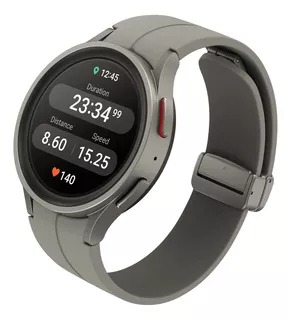 Samsung Galaxy Watch5 Pro Bluetooth WiFi GPS 1.4" caja 45mm de titanio gris titanio, malla gris titanio de silicona SM-R920