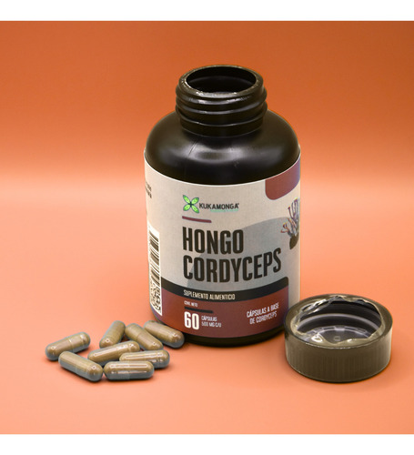 Hongo Cordyceps | 60 Cápsulas De 500 Mg | Adaptogeno | Kukamonga | Dura 30 Dias